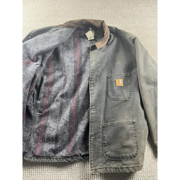Carhartt Other - Vintage Carhartt Chore Coat Jacket XXL Blanket Lined Faded Black C02PTL 90s USA